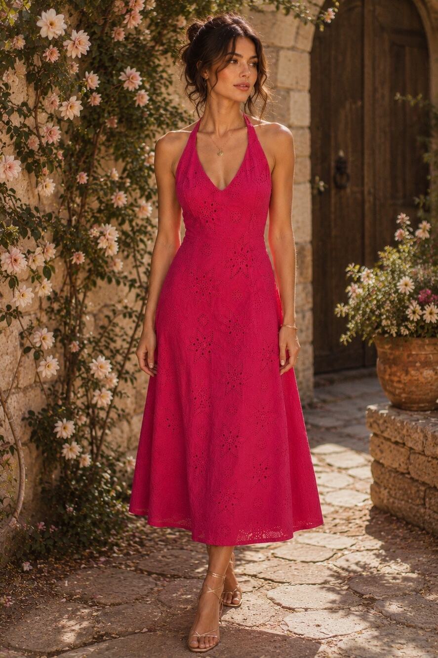 Johnny Was Love Potion Eden Rising Sun Embroidered Boho Midi Dress Small NWT